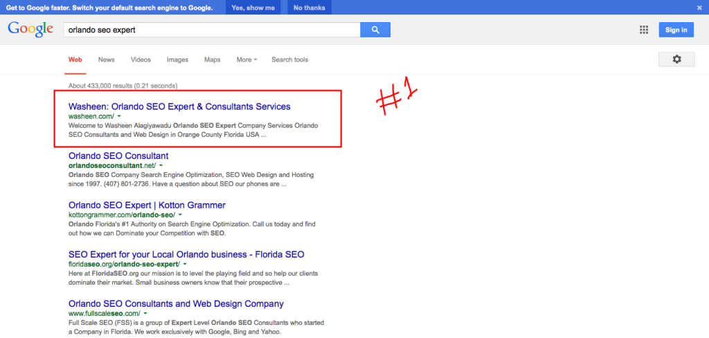 Marketing Consultants of Orlando for SEO washeen
